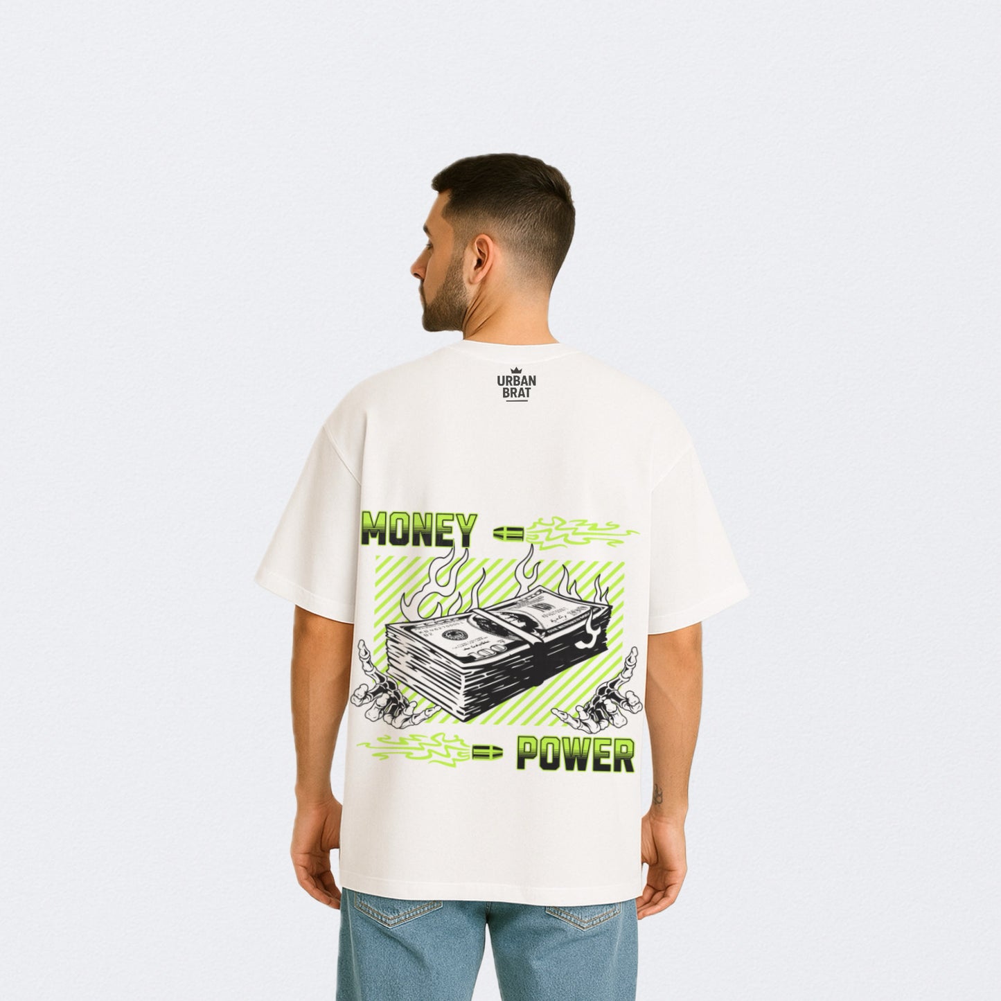 "Money = Power" Neon Tee Oversized T-shirt